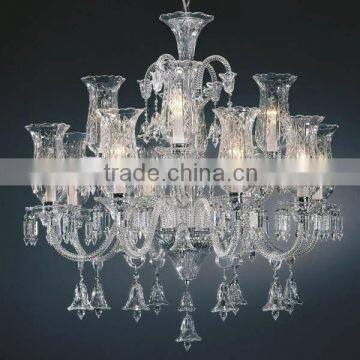 6 Light Clear Glass Arm Chandelier photo-3