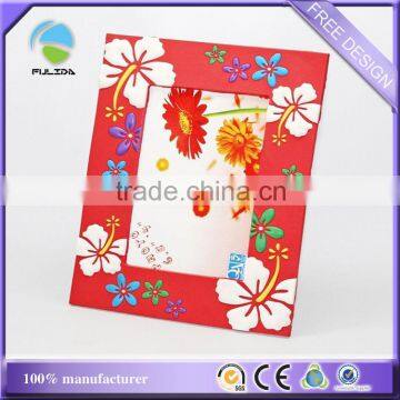 cheaper flowers souvenir rubber plastic red photo frame