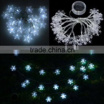 20 LED Snowflake Solar Powered String Fairy Light Outdoor Lamp for Christmas Holiday/Party/Home Decoration