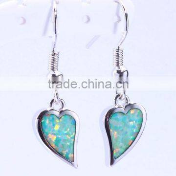 Pink Opal Wholesale 925 Sterling Silver Heart Dangle Earrings photo-3