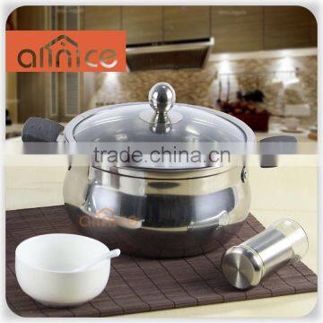 Allnice- Professional Stainless-Steel Soup Pot, 4-Qt.with cool design handle easy to carry