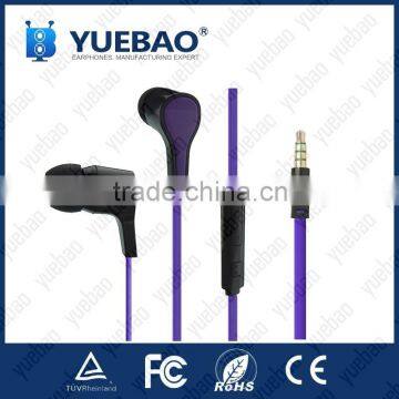 Flat cable plastic in-ear earphones for mobile phone