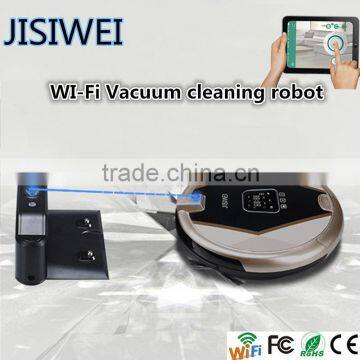 wireless remote self cleaning robot vacuum wifi cleaner from China! JISIWEI S+ golden capet, wooden floor, marble