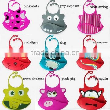 2014 with multi-styles design silicone rubber baby bibs