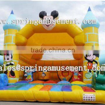 mickey mouse inflatable bouncer,yellow cartoon castle,good quality bouncy for sale SP-IB033