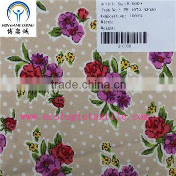 pure bamboo fiber printed flower fabric