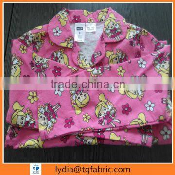 100 percent cotton reactive printed cartoon flannel woven fabric for baby nightgown