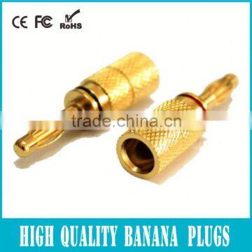 Banana plugs metal solder attachment red or black