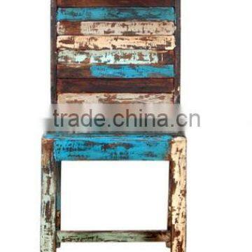 INDIA COLORFUL ROSEWOOD DINING CHAIR , Multi Color DISTRESSED DINING CHAIR photo-2