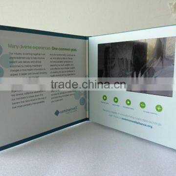 Promotional 7 inch hard cover video brochure card for adverting