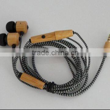 in ear earphone bamboo earphone with mic for mobile accessories                        
                                                Quality Choice