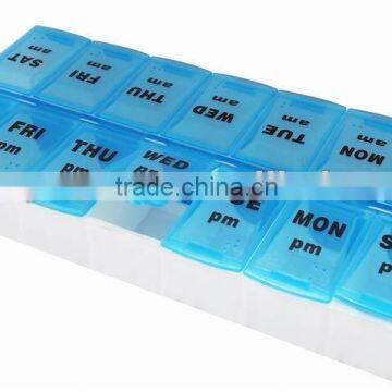 2013 Promotional 14 compartment Plastic Pill Box