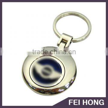 Factory Direct Sale metal round key fob with soft enamel/cut out