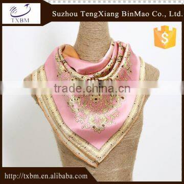 100% silk square scarf ;14mm; crepe for girl