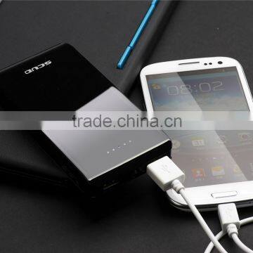 5000mAh portable power bank ,external battery charger with dual USB output and LED flashlight