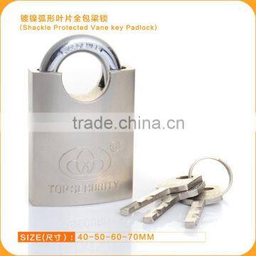 Shackle Protected Vane key padlock