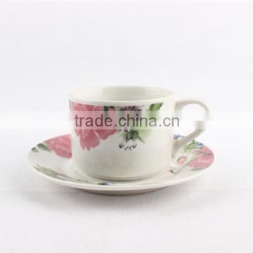 Colored cup and saucer bulk porcelain tea cups and saucers sets