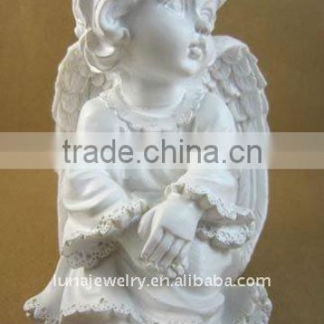 White color christmas angel, resin angel statue,little angel statues