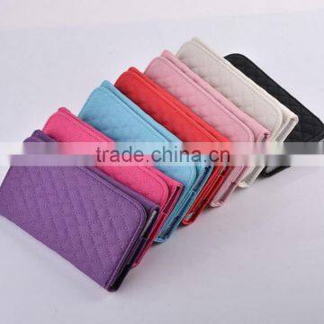 Hot selling leather phone pouch case with card holder in Dongguan