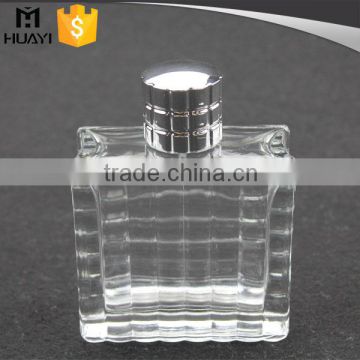 empty transparent square glass perfume bottle china