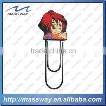 fashion custom lovely girl charactor 3D soft PVC bookmark