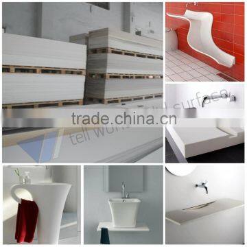 Supply Pure white solid surface sheet faux stone panels