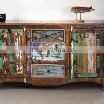 ANTIQUE RECYCLE WOOD SIDE BOARD, FOR HOME FURNITURE