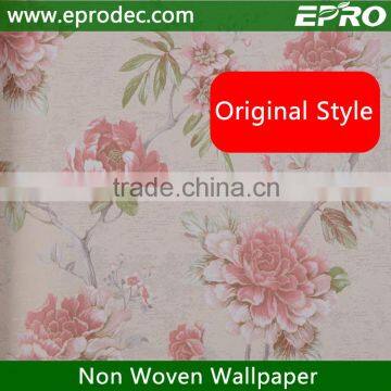 Original non woven decoratition flower wallpaper for house