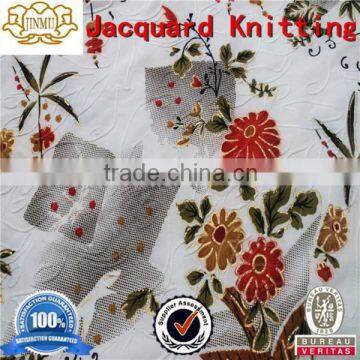 Univesal good quality gilding polyester spandex flower jacquard fabric