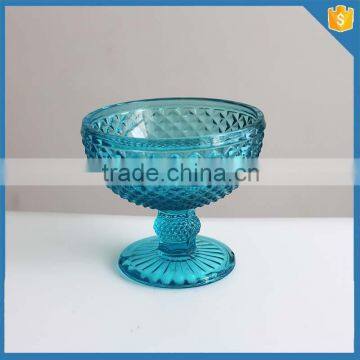 Good quality handmade crystal pudding wholesal glass bowl with foot