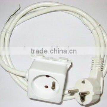 French NF Power Cord Extension Socket for Ironing Board with cable H05VV-F 3X1.0