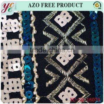 Multicolor Sequins Strip Pattern Design Sequin Fabric Embroidery for Dress photo-2