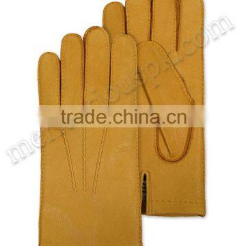 Deep Yellow Ladies Leather Fashion Dressing Gloves