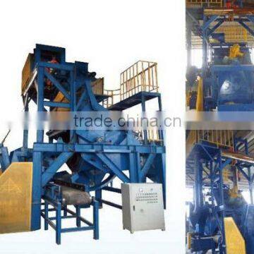 Leaning tumblast shot blasting machine