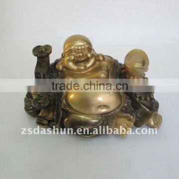 DS-050F resin plated golden happy laughing buddha figurines