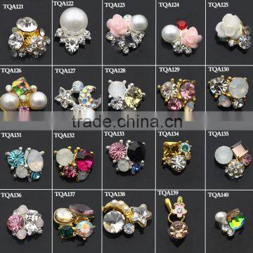 2016 China most popular design sliver glod nail jewelry, alloy nail art decoration, metal nail art