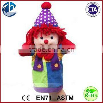 Children toys color plush Clown hand puppet,Plush Clown Hand Puppets,Clown Doll Hand Puppet