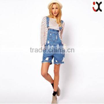 2015 fashion hot sale denim shorts jumpsuit women JXH370