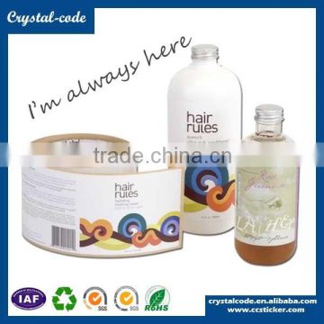 Glossy PVC water resistant cosmetics packing label