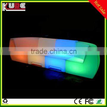 Outdoor Plastic Light up LED Sectional Sofa Used in Bar Nightclub