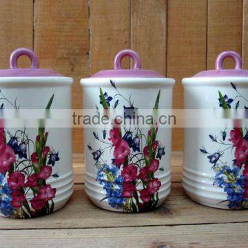 Wholesale Ceramic Material Tea Coffee Sugar Canisters Set