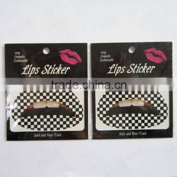 Custom chessboard lip temporary tattoo sticker art tattoo sticker factory