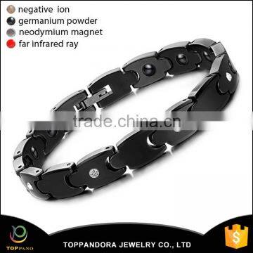 Tungsten Steel Women's Health Energy With Magnetic Stone Bracelet CZ Diamond Bracelets Bangles In Jewelry For Women photo-2