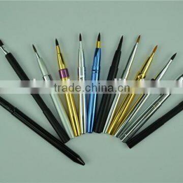 Private Label Lip Liner Pencil Brush Metal Handle Gel Eye Liner Brush