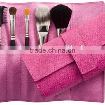 Wooden Accessories Natural Hair 6pcs Pink Make Up Airbrush Kits with PU Cosmetic Bag