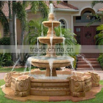 French garden stone water fountain