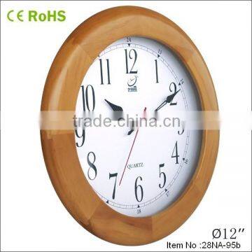 12inch Cheap Clock Round Wooden Wall Clock Promotional Items 12W28LR photo-3