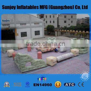 China factory price pvc inflatable army tank, paintball bunkers Game