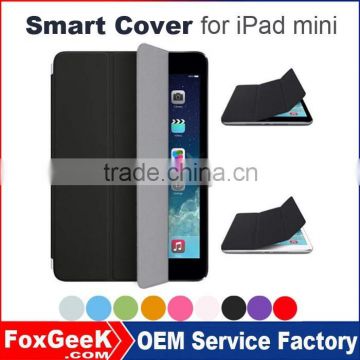 Wholesale Super Fiber Skin Smart Case for iPad, Triple Fold Stand Tablet Smart Cover Case for Apple iPad mini 2,3,4