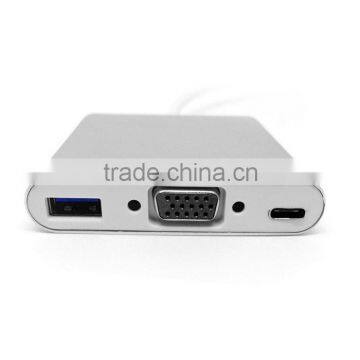 2016 Wholesale USB-C USB 3.1 Type C to VGA Projector & USB OTG & USB-C Female Charger Adapter for 12" New Mac Book photo-5